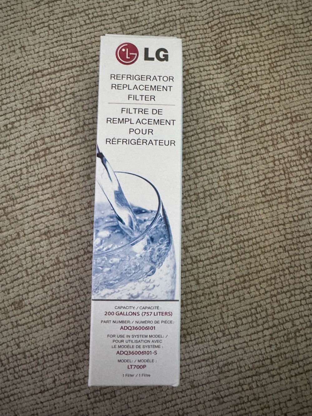 LG Refrigerator Replacement Water Filter - White with Blue Graphics 5 count
